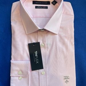 Tommy Hilfiger Pink Striped Dress Shirt